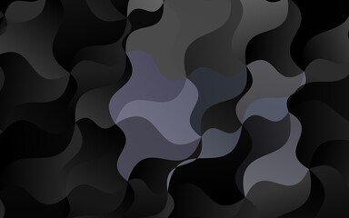 Dark Black vector background with lamp shapes. A sample with blurred bubble shapes. Marble style for your business design.