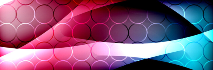 Fluid gradient neon color waves, vector abstract background