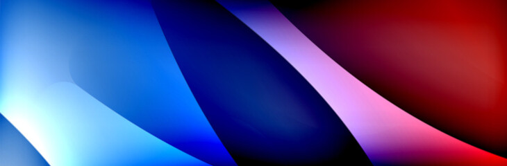 Fluid gradient neon color waves, vector abstract background