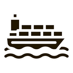 Ship Postal Transportation Company Icon Vector . Contour Illustration
