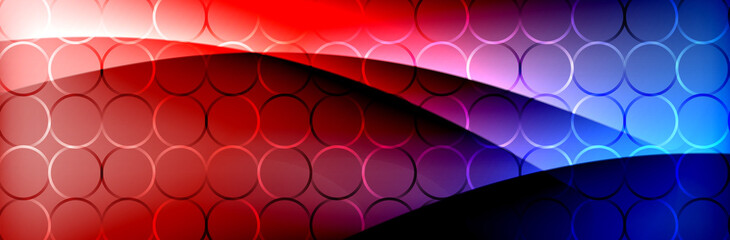 Fluid gradient neon color waves, vector abstract background