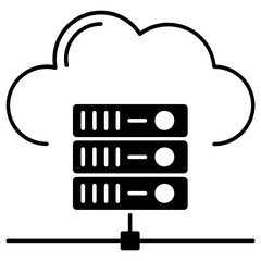 Cloud Server Hosting Vector Icon Concept Design, Data Center and Web Hosting Symbol on White background  