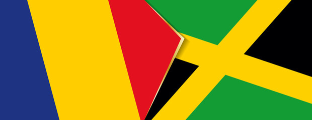 Romania and Jamaica flags, two vector flags.