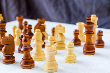 Checkmate and chess figures close-up