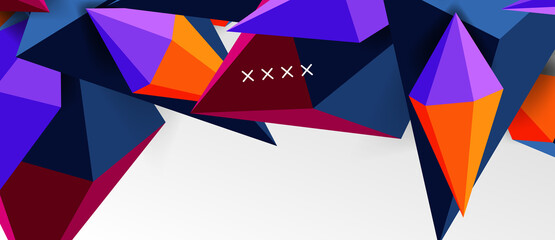 3d low poly abstract shape background vector illustration