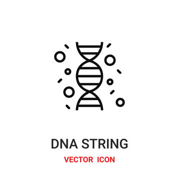 Dna String Icon Vector Symbol. Dna String Symbol Icon Vector For Your Design. Modern Outline Icon For Your Website And Mobile App Design.