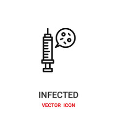 Injection vector icon. Modern, simple flat vector illustration for website or mobile app.Vaccine symbol, logo illustration. Pixel perfect vector graphics	