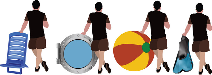 man leaves for beach holidays