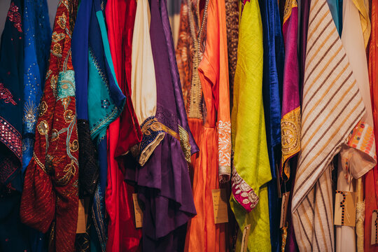 Colorful clothes on a hanger