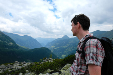 Naklejka premium Hiking in the alps