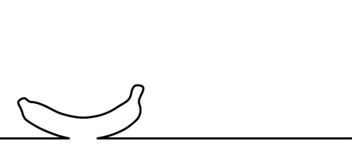 Fresh banana fruits. Continuous Line drawing of fruit, silhouette. line art drawing. Black line sketch pattern. Flat vector graphic hand draw sign. Cartoon bananas.