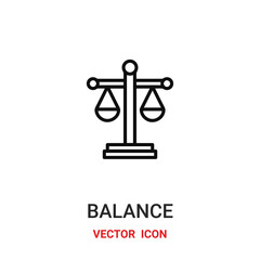 Balance vector icon. Modern, simple flat vector illustration for website or mobile app.Law scale symbol, logo illustration. Pixel perfect vector graphics	