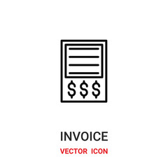 Invoice vector icon. Modern, simple flat vector illustration for website or mobile app.Payment and bill invoice symbol, logo illustration. Pixel perfect vector graphics	