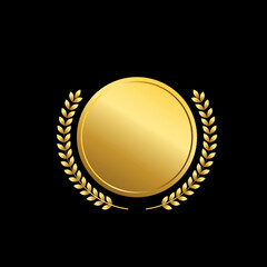 gold medal badge design vector. - obrazy, fototapety, plakaty