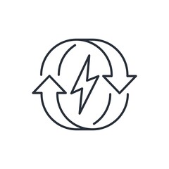 Electric battery charge. Vector linear icon isolated on white background.