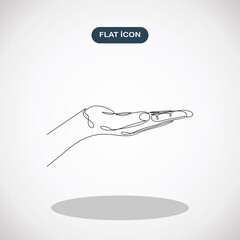 Continuous line drawing. Hands palms. Vector illustration