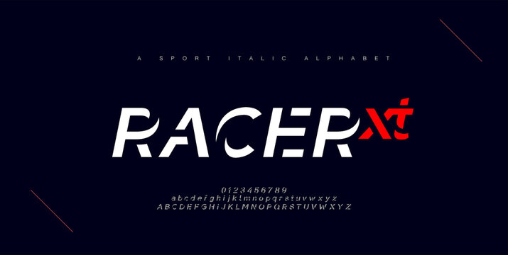 Sport modern urban italic alphabet fonts. Typography, abstract technology, fashion, digital, future creative logo font. vector illustration
