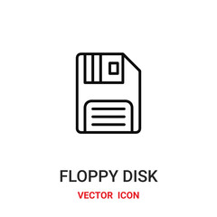 floppy disk icon vector symbol. floppy disk symbol icon vector for your design. Modern outline icon for your website and mobile app design.