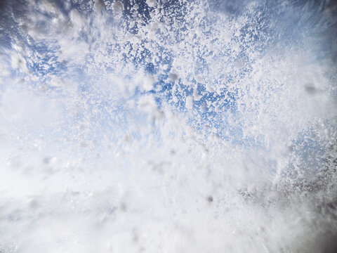 powerful sea wave crushing