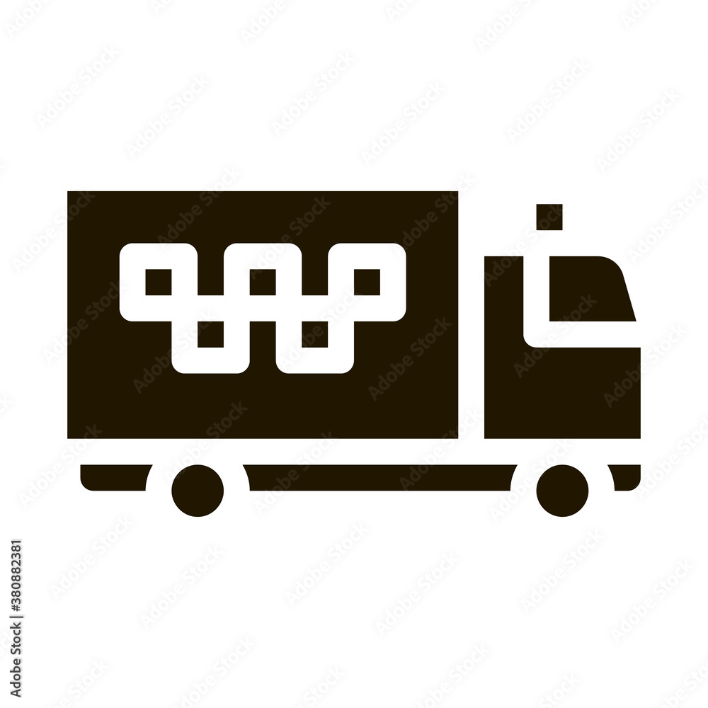 Sticker Logo Truck Online Taxi Icon Vector . Contour Illustration