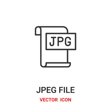 jpeg file icon vector symbol. jpeg file symbol icon vector for your design. Modern outline icon for your website and mobile app design.
