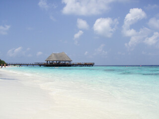 Landscape of beach of Maldive island