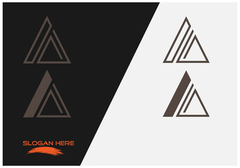 vector illustration of chocolate color creative capital alphabet letter A logo design