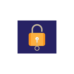 Padlock flat icon design vector illustration