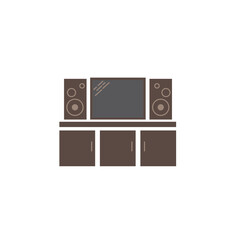 Audio set, television sound, flat icon design, vector illustration
