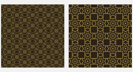 Modern background pattern, wallpaper texture. Black and gold tones. Vector geometric patterns