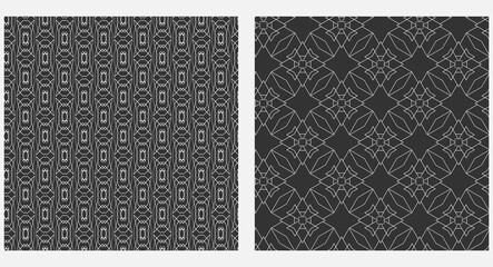 Geometric patterns background wallpaper on a black background. Vector graphics.