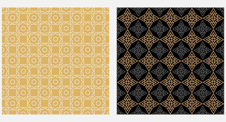 Modern geometric patterns, background image, wallpaper texture on black background. Vector graphics.