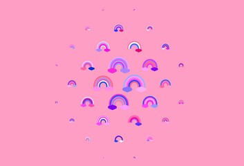 Light Red vector pattern with rainbow elements.
