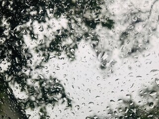 water drops on a glass