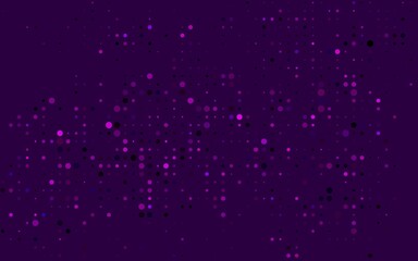 Dark Purple vector layout with circle shapes. Glitter abstract illustration with blurred drops of rain. Template for your brand book.