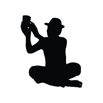recommend clip art: beggar man silhouette vector