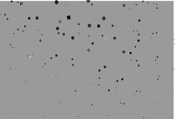 Light Silver, Gray vector backdrop with lines, circles, rhombus.