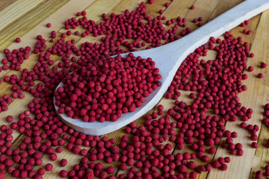 Dry Red Pepper Corns  In Weight Spoon