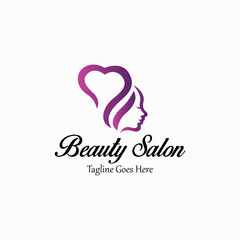 Beauty salon logo design concept. vector illustration