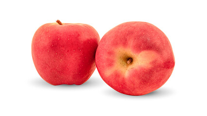 Fresh red apple isolated on white background.