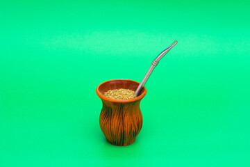 Yerba mate in ceramic calabash