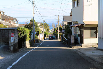 Naklejka premium Empty housing or residential area around Beppu