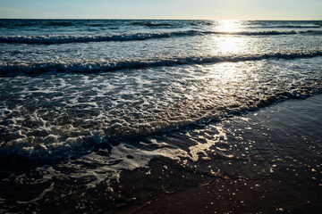 sunlight on the beach, beautiful natural seascape
