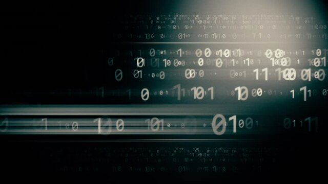 Changing random computer code on dark background