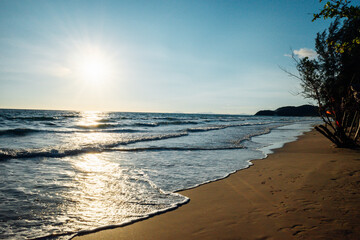 sunlight on the beach, beautiful natural seascape