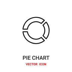 pie chart icon vector symbol. pie chart symbol icon vector for your design. Modern outline icon for your website and mobile app design.