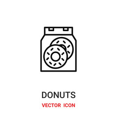 donuts icon vector symbol. donuts symbol icon vector for your design. Modern outline icon for your website and mobile app design.