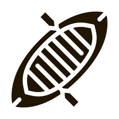 Inflatable Boat Canoeing Icon Vector . Contour Illustration