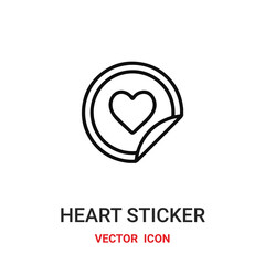 Heart sticker vector icon. Modern, simple flat vector illustration for website or mobile app.Heart symbol, logo illustration. Pixel perfect vector graphics	
