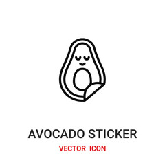 Avocado sticker vector icon. Modern, simple flat vector illustration for website or mobile app.Avocado symbol, logo illustration. Pixel perfect vector graphics	